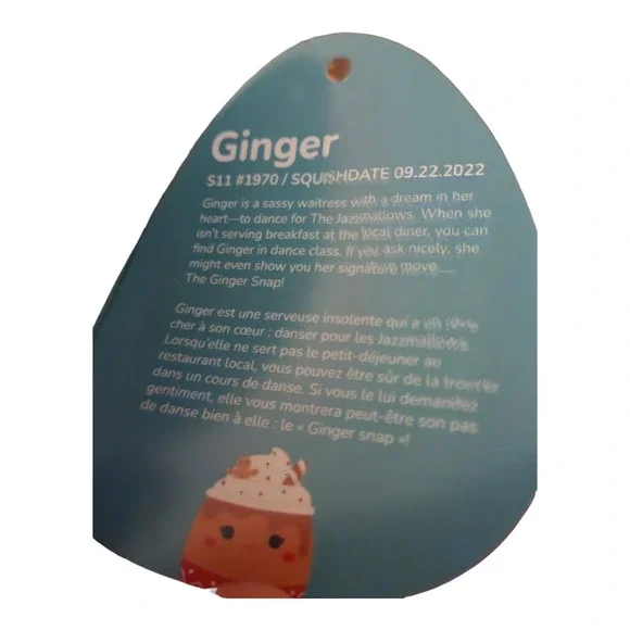 NWT RARE Silver Tag Ginger Squishmallows Special Edition Gingerbread Latte 11" - Picture 7 of 7